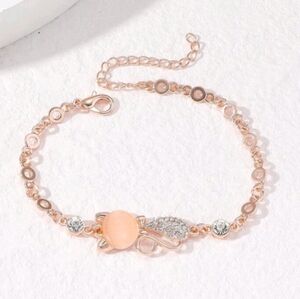 NEW rose gold CZ diamond cat bracelet